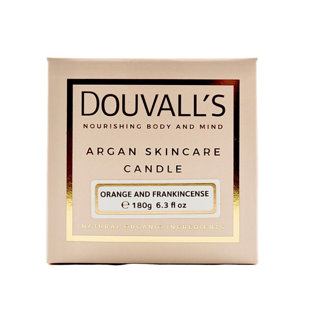 Organic Argan Skincare Candle, Orange & Frankincense 180g | Luxurious & Nourishing Body Treatment