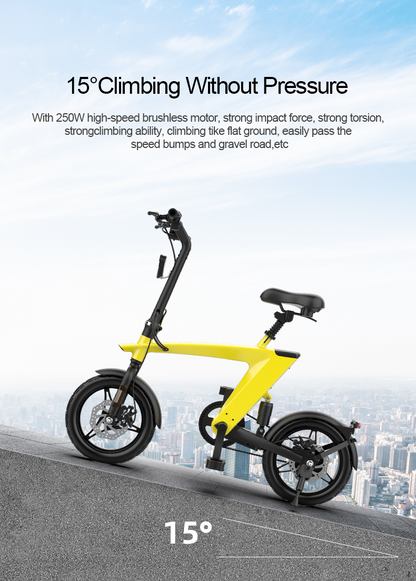 The Max Foldable E-Bike Carbon Black - High Performance, 35km Range, 25km/h Speed