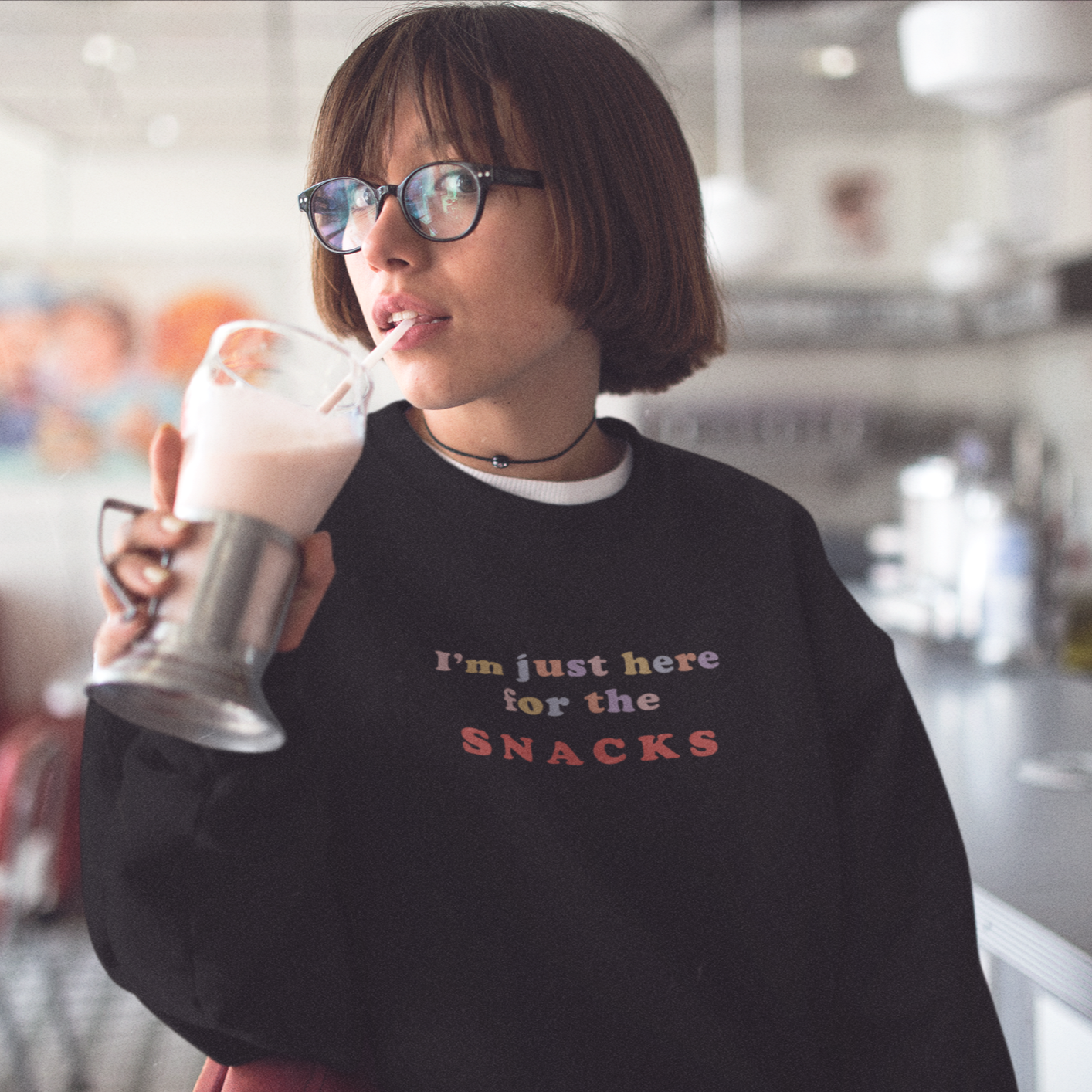 I'm just here for the snacks - Organic Unisex Sweatshirt | Comfortable & Sustainable Apparel