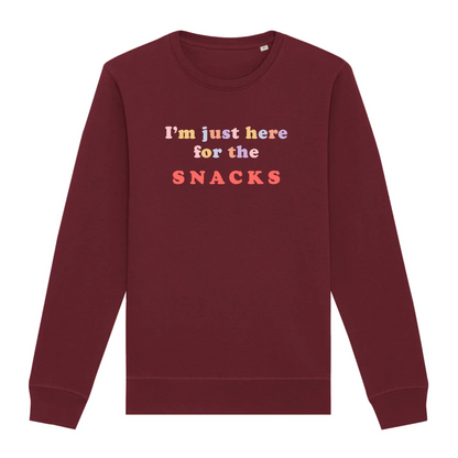 I'm just here for the snacks - Organic Unisex Sweatshirt | Comfortable & Sustainable Apparel