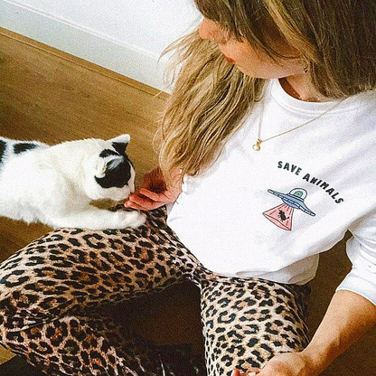 Save Animals - Organic Unisex Sweatshirt | Eco-Friendly & Ethically Produced | Premium Vegan Apparel