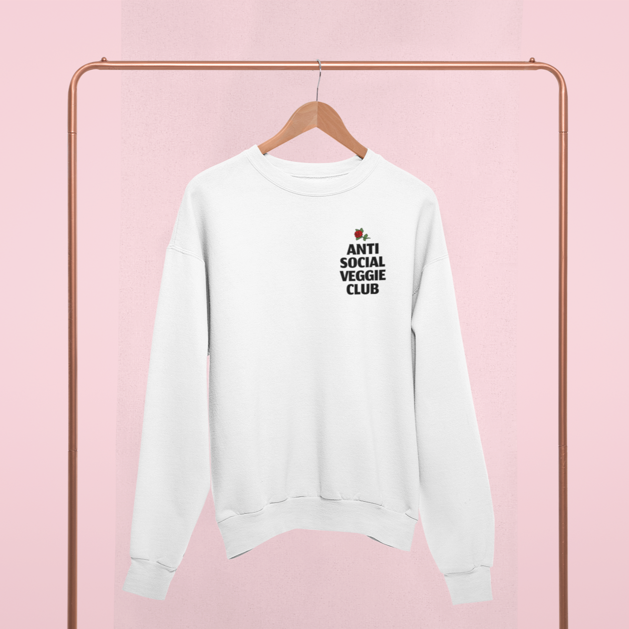 Anti Social Veggie Club - Organic Unisex Sweatshirt | Ethical & Eco-Friendly Fashion