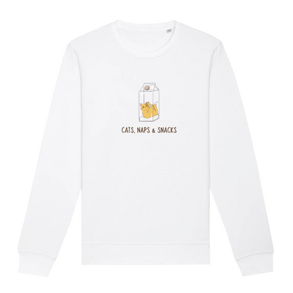 Cats, Naps & Snacks - Organic Unisex Sweatshirt | Eco-Friendly & Ethically Made