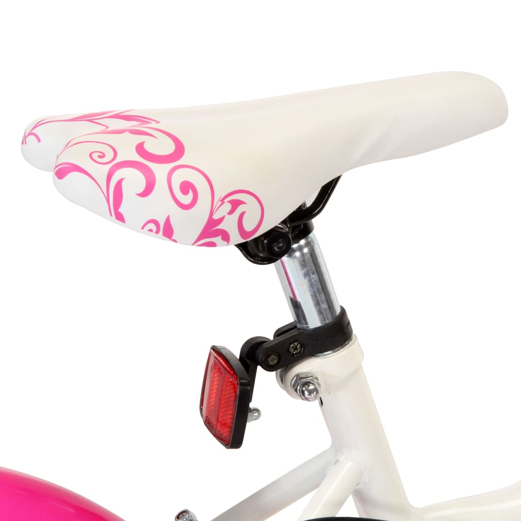 vidaXL 24-inch Kids Bike - Pink & White - Sturdy and Stylish Bicycle for Ages 8-10