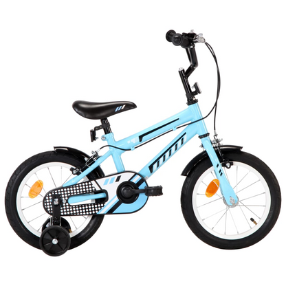 vidaXL Kids Bike 14-inch Black and Blue – Sturdy, Safe & Fun for Ages 3-5