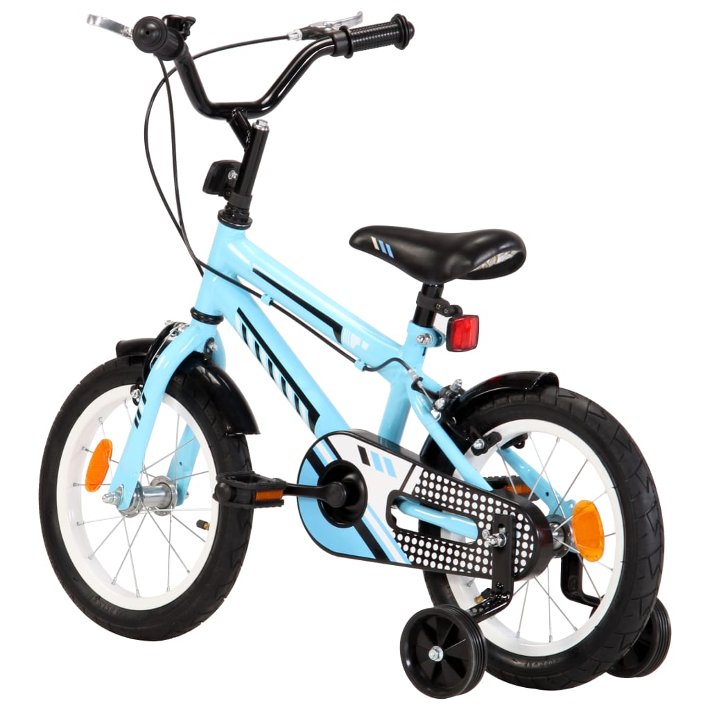 vidaXL Kids Bike 14-inch Black and Blue – Sturdy, Safe & Fun for Ages 3-5