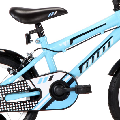 vidaXL Kids Bike 14-inch Black and Blue – Sturdy, Safe & Fun for Ages 3-5