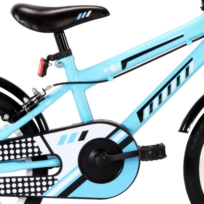 vidaXL Kids Bike 16 inch Black and Blue - Sturdy Bicycle for Boys and Girls | Adjustable Saddle & Handlebar | Removable Training Wheels | Safe & Durable