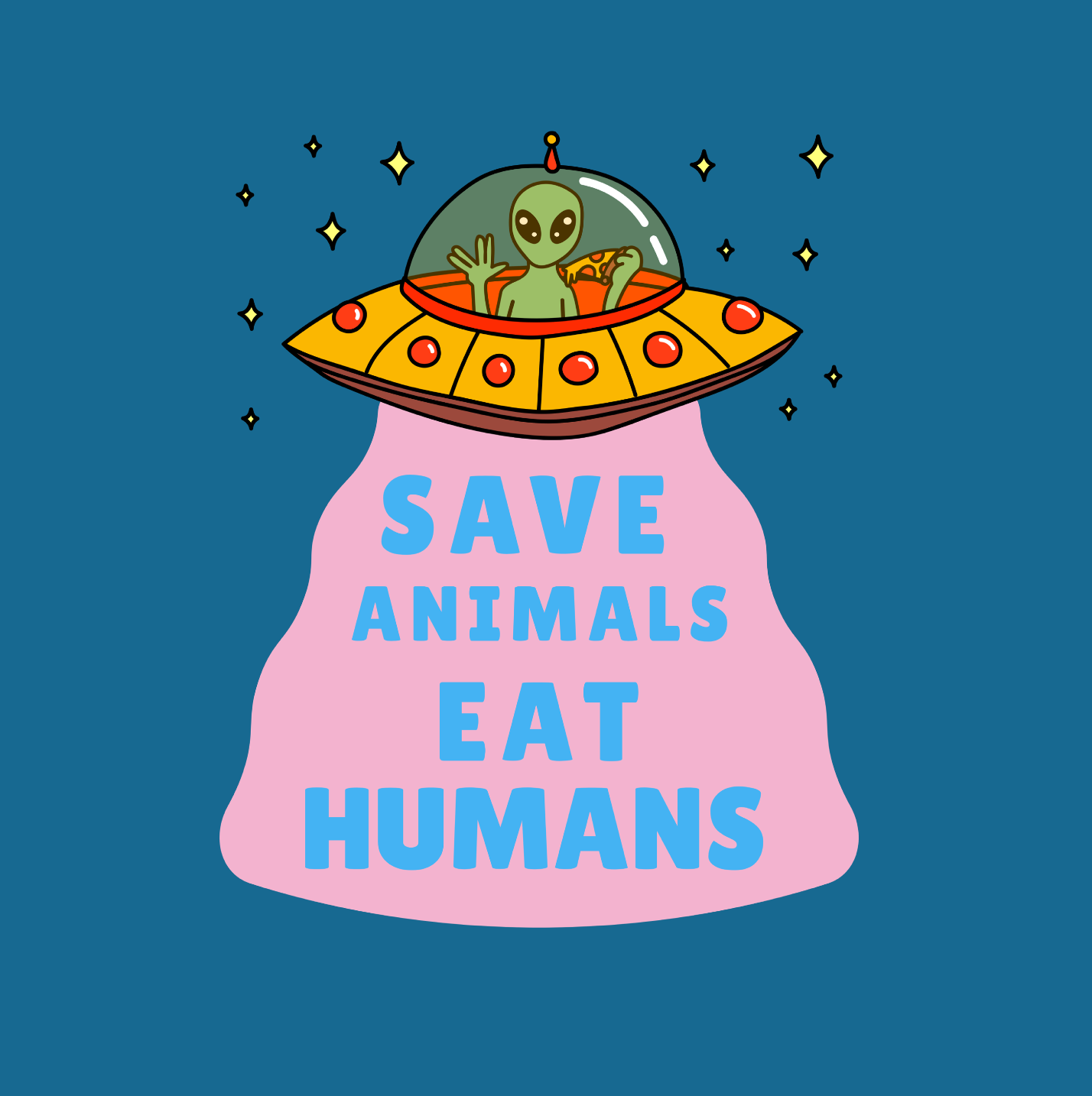 Save Animals Eat Humans - Unisex Organic T-Shirt | 100% Vegan | Made in France