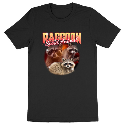 Raccoon Spirit Animal Organic Unisex T-shirt - Eco-Friendly, Vegan, 100% Cotton, Made in France