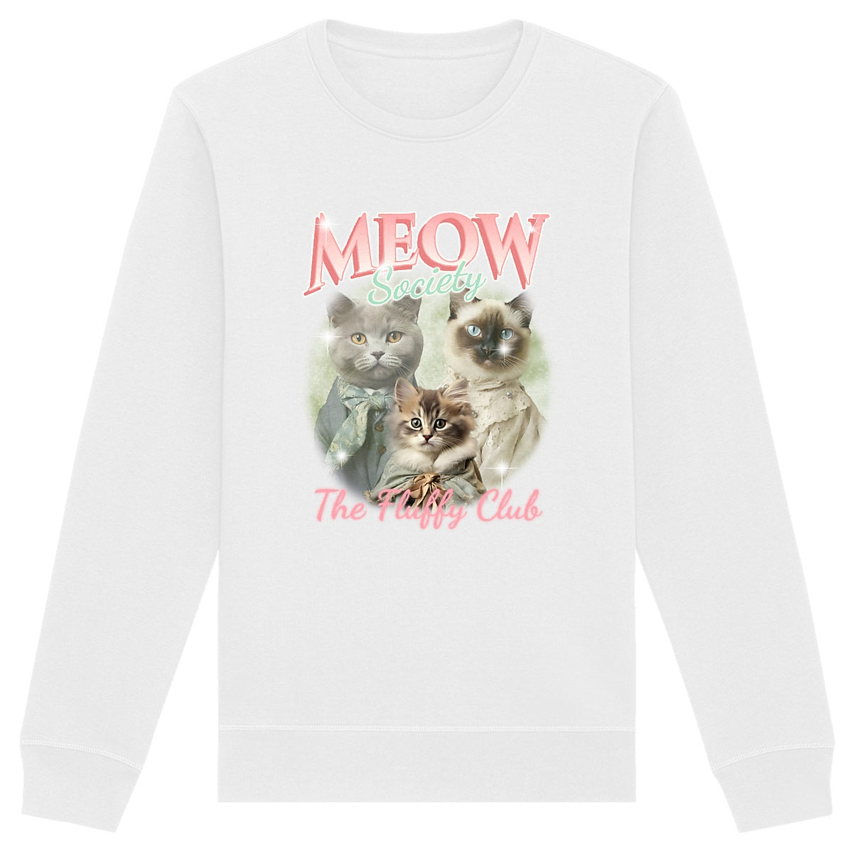 Meow Society Organic Sweatshirt - Ethically Produced, Eco-friendly Ink, Vegan & Plastic-free