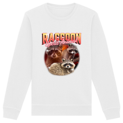 Raccoon Spirit Animal Organic Sweatshirt | Eco-Friendly & Ethically Produced | Unisex Fit