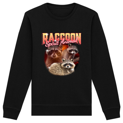 Raccoon Spirit Animal Organic Sweatshirt | Eco-Friendly & Ethically Produced | Unisex Fit