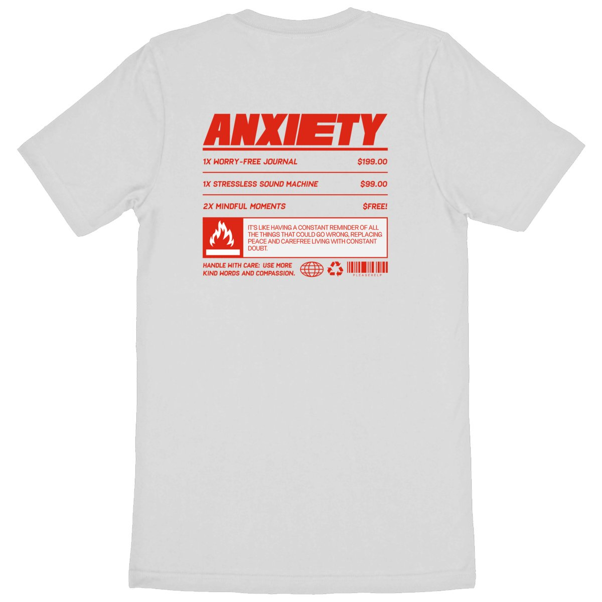 Anxiety - Organic T-shirt | 100% Organic Cotton, Ethically Produced, Unisex Fit