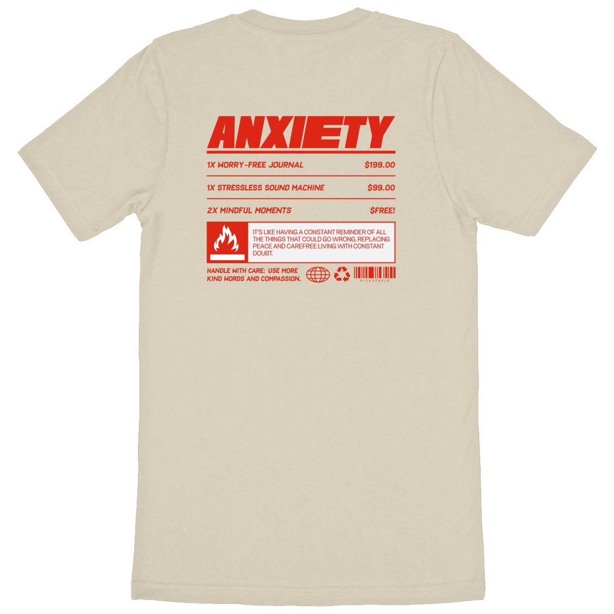 Anxiety - Organic T-shirt | 100% Organic Cotton, Ethically Produced, Unisex Fit