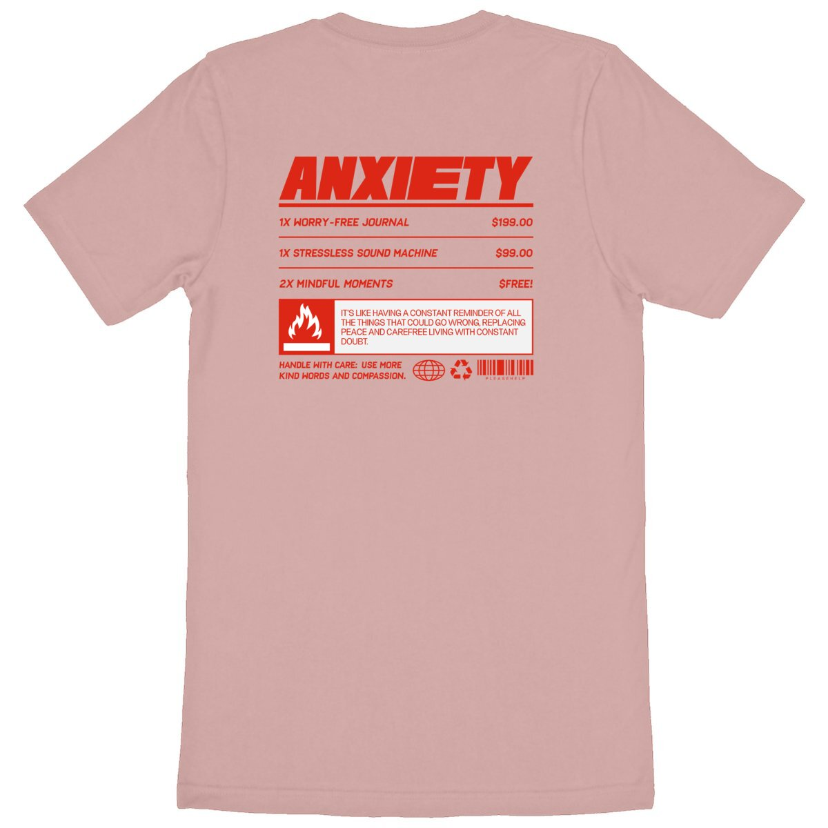 Anxiety - Organic T-shirt | 100% Organic Cotton, Ethically Produced, Unisex Fit