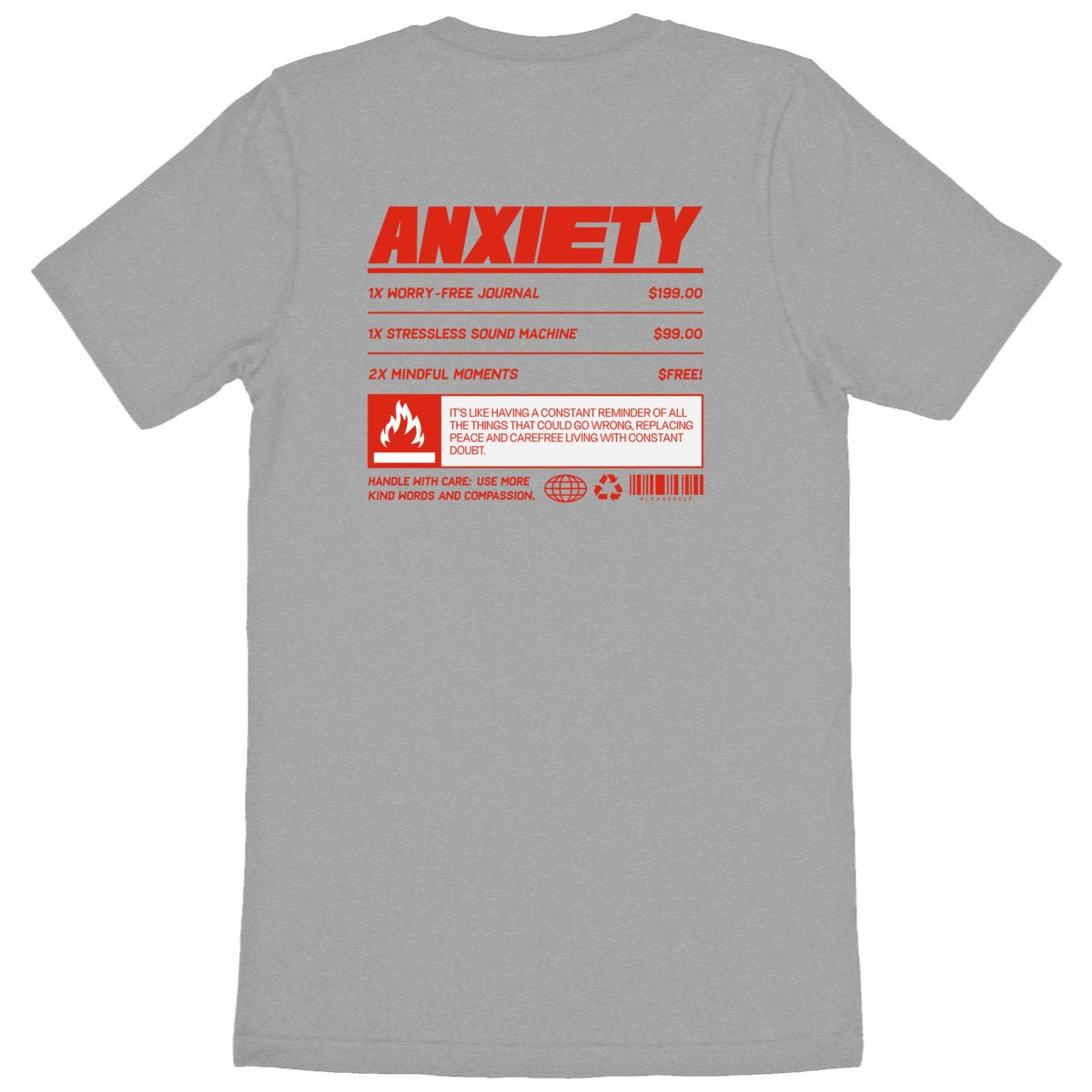 Anxiety - Organic T-shirt | 100% Organic Cotton, Ethically Produced, Unisex Fit