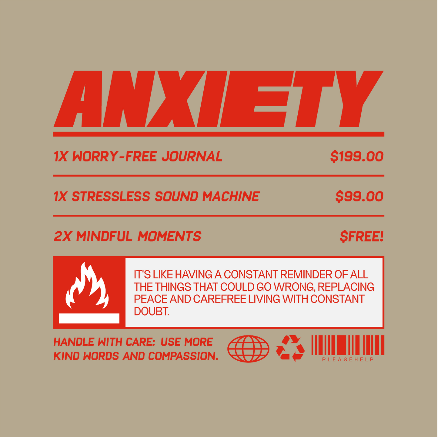 Anxiety Organic Hoodie - Ethically Produced, Vegan & Eco-Friendly Sweatshirt