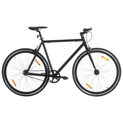 vidaXL Fixed Gear Bike Black 700c 51 cm - Lightweight Aluminum Frame, Reflective Devices, Flip-Flop Hub