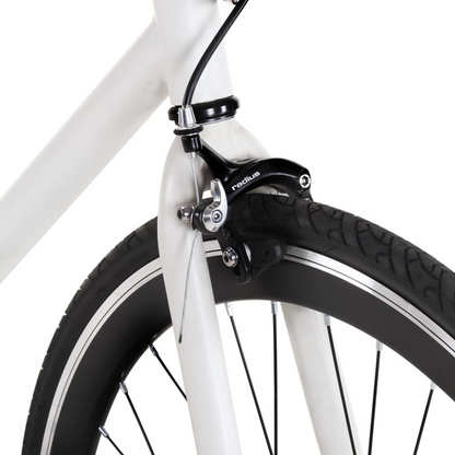 vidaXL Fixed Gear Bike - Sleek White and Black 700c, 55 cm Frame