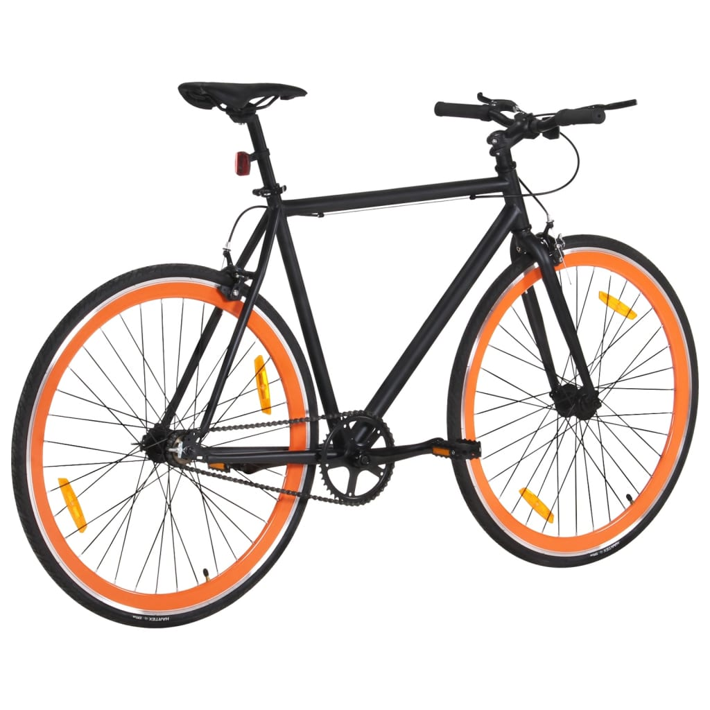 vidaXL Fixed Gear Bike Black and Orange 700c 51 cm - Ideal for Commuting, Fitness, and Leisure Rides