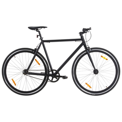 vidaXL Fixed Gear Bike Black 700c 55 cm - Lightweight Aluminium Frame, Reflective Devices, Versatile Design