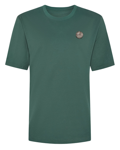 Organic Cotton T-Shirt in Green with Disco Ball Embroidery - Eco-Friendly & Stylish