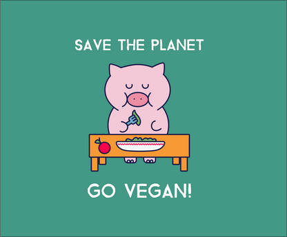 Save the Planet Go Vegan - Organic Cotton Onesie | Eco-Friendly Baby Clothing