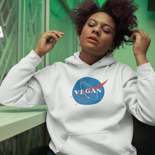 Vegan Nasa Organic Cotton Hoodie - Eco-Friendly, Ethically Produced, Unisex Fit