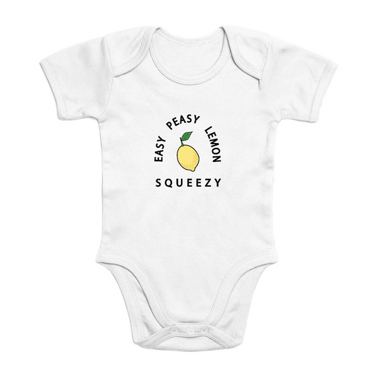 Easy Peasy Lemon Squeezy Organic Cotton Onesie | Adorable Unisex Baby Outfit