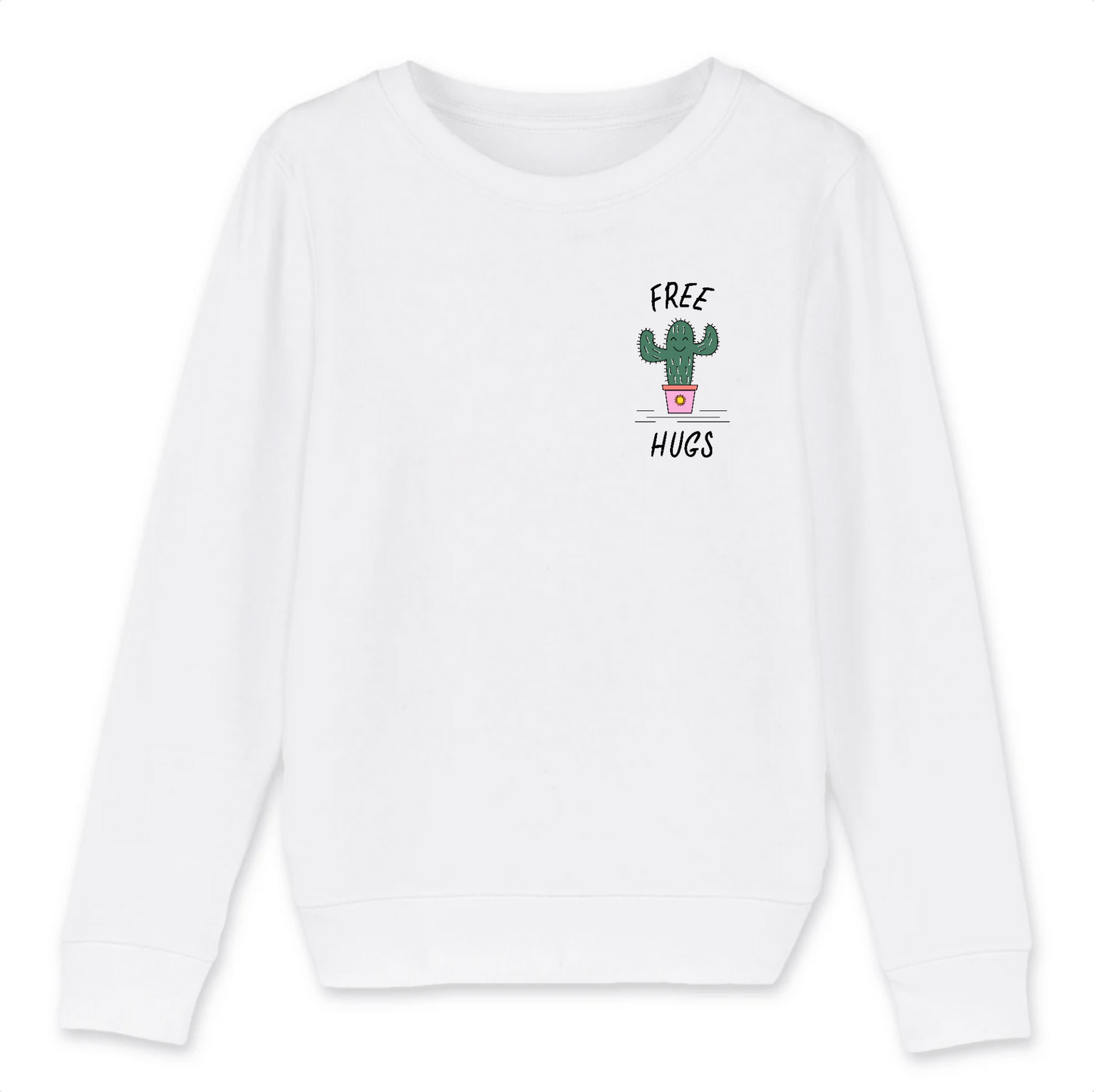 Free Hugs Kid Organic Cotton Sweatshirt - Unisex Eco-Friendly Ethical Apparel