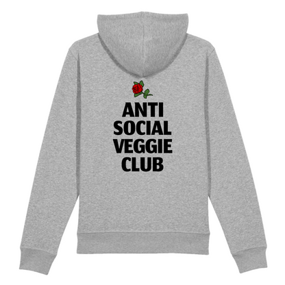 Anti Social Veggie Club - Organic Cotton Hoodie | Unisex Fit - Ethical & Eco-Friendly