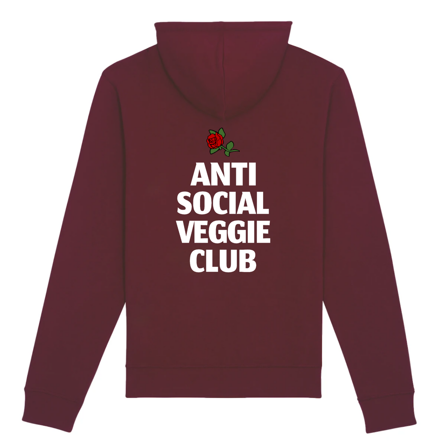 Anti Social Veggie Club - Organic Cotton Hoodie | Unisex Fit - Ethical & Eco-Friendly