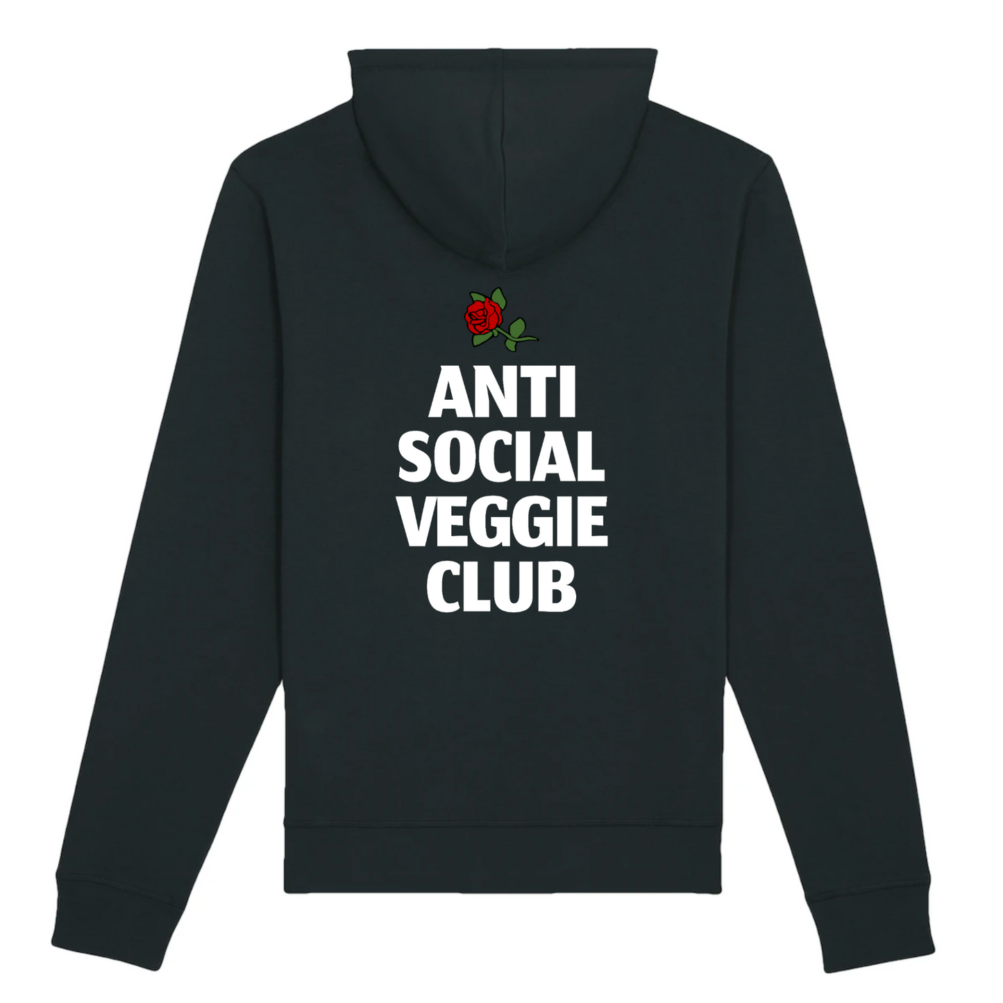 Anti Social Veggie Club - Organic Cotton Hoodie | Unisex Fit - Ethical & Eco-Friendly