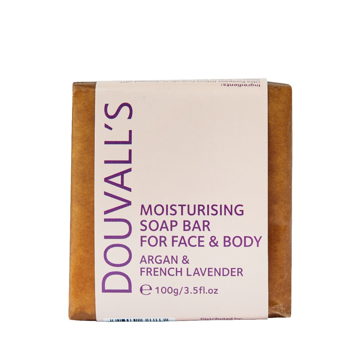 Douvall's Organic Argan & French Lavender Soap 100g - Nourishing, Ethical, Handcrafted with Pure Essential Oils